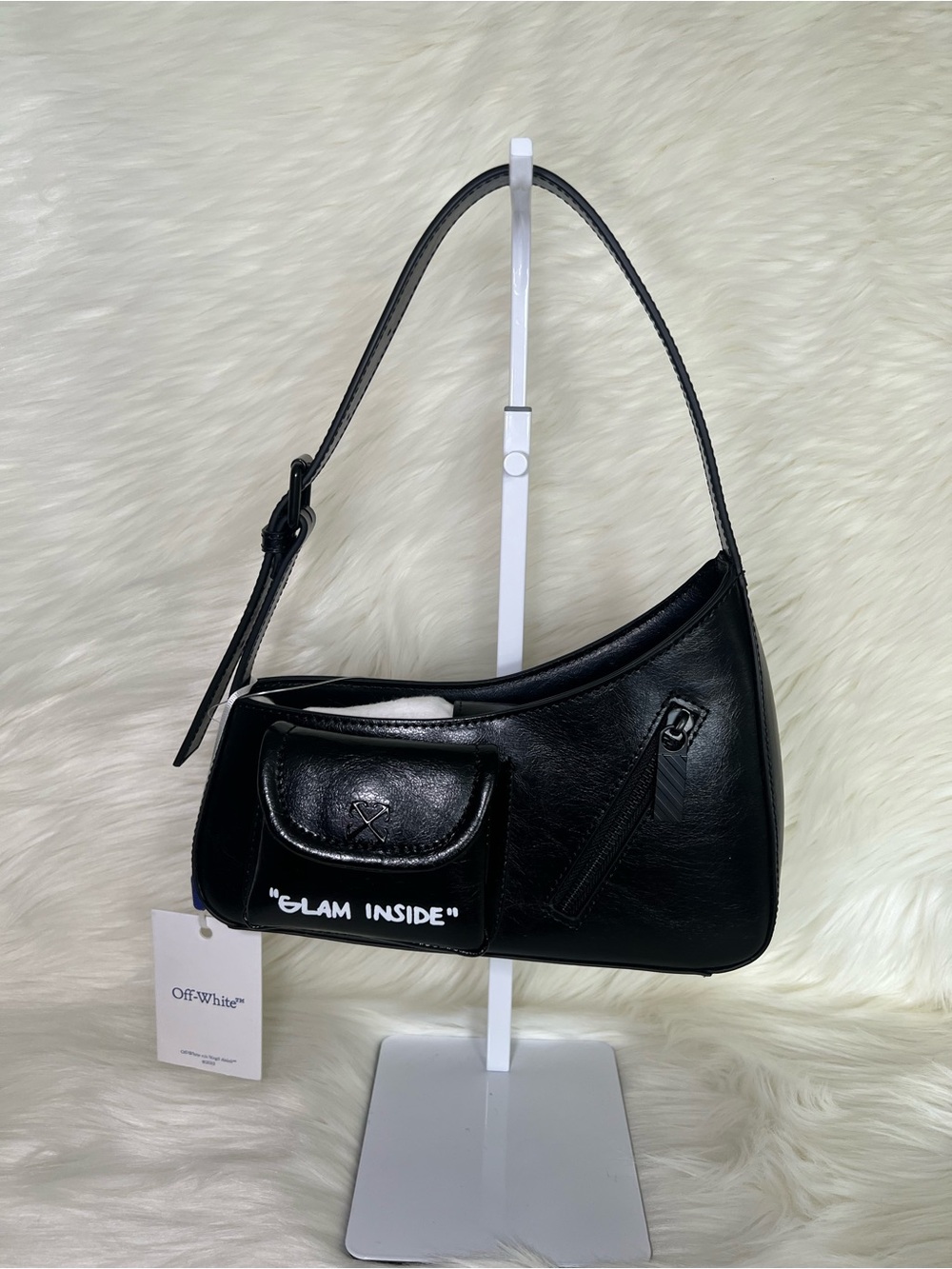 Off-White Black Leather Shoulder Bag